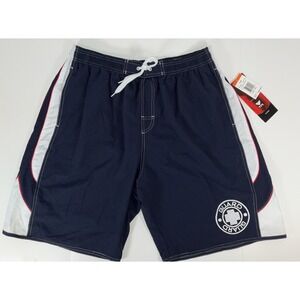 NWT Men's TYR Swimwear Navy Blue Lined Life Guard Swim‎ Trunks Shorts - XXL